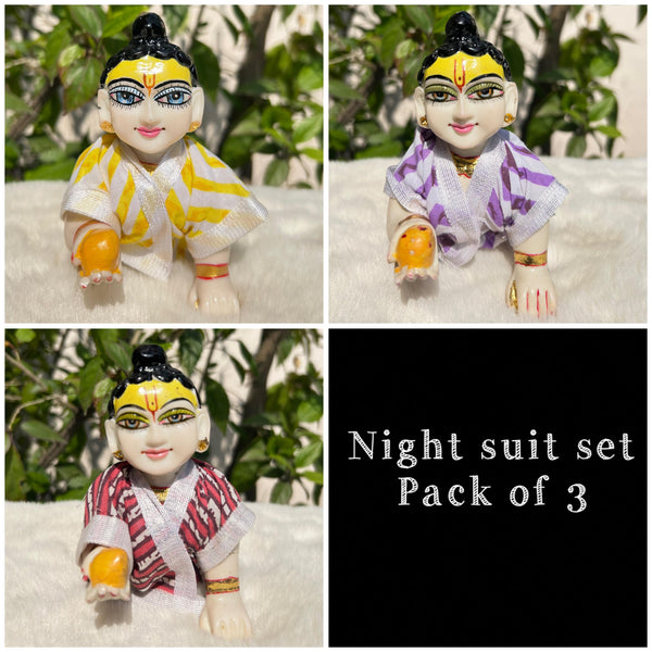 Beautiful Cotton night suit for laddu gopal ji Pack of 3