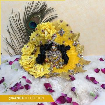 Most elegant yellow rose dress for janamastmi