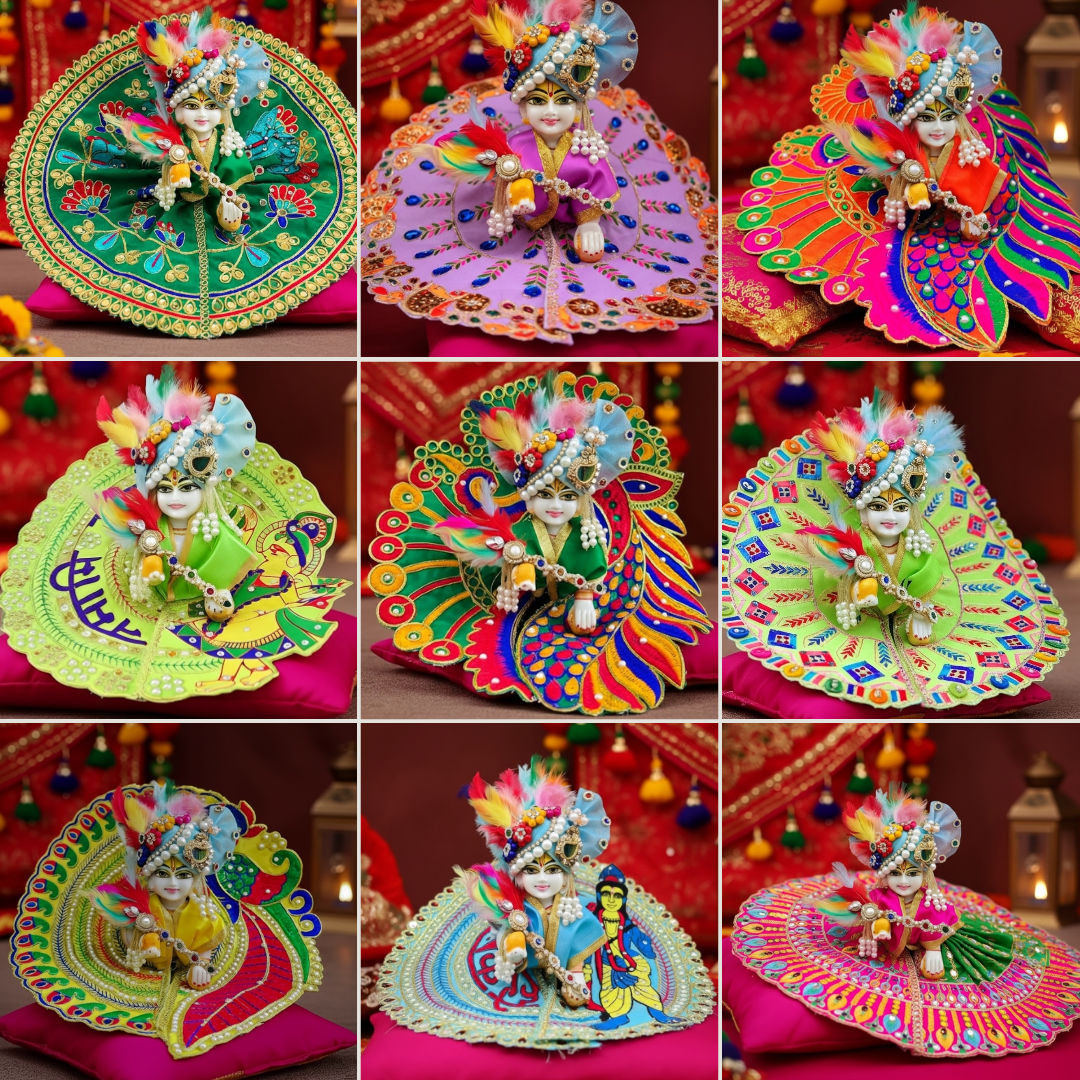 9 Laddu Ji Embroidery Dress Combo (9 Dresses Combo + Free Pagri)
