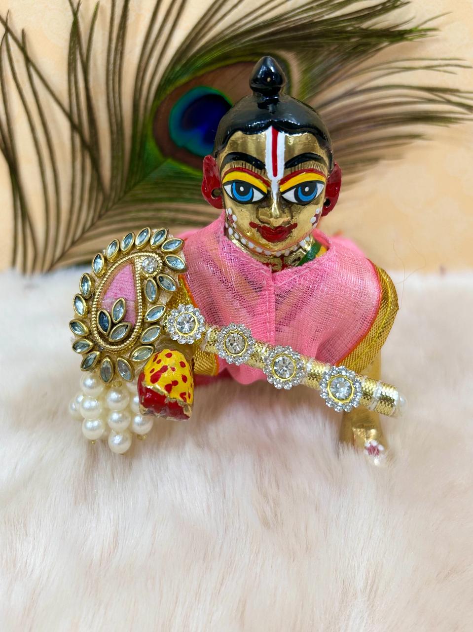 Pink Kundan Bansuri