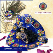 Elegant blue dress with multi stone and heavy kundan booti for janmastmi