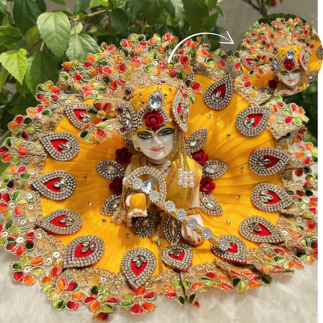 Beautiful Yellow Dress for janmashtami