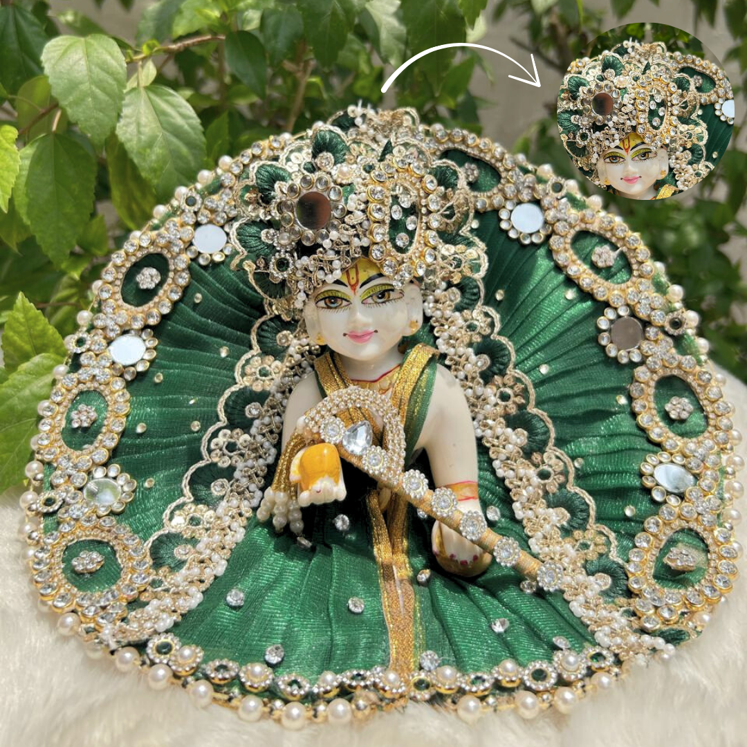 Most Preety Dark green Dress for janmashtami