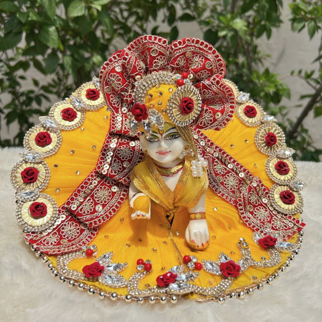 Beautiful yellow dress for janmashtami