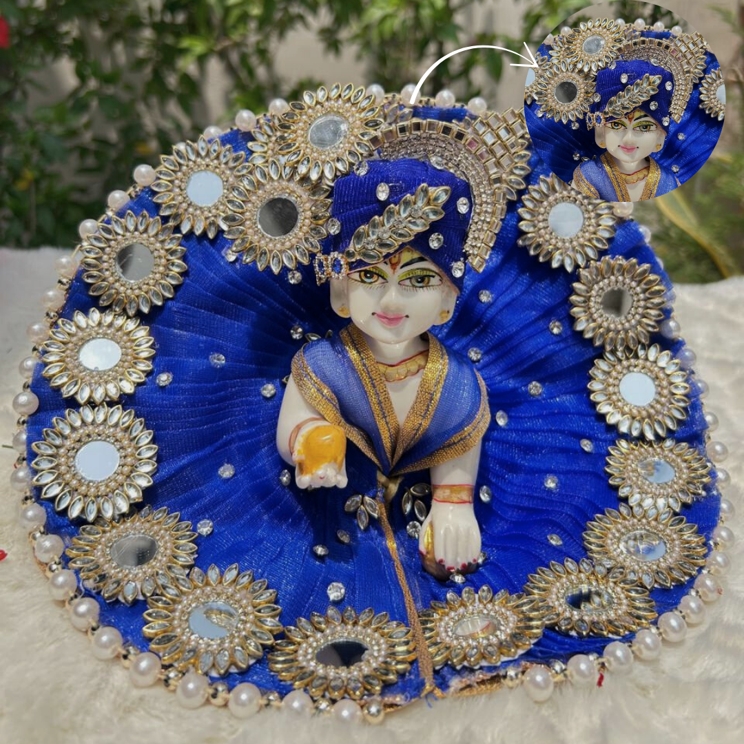 Most Preety Navy Blue Dress for janmashtami