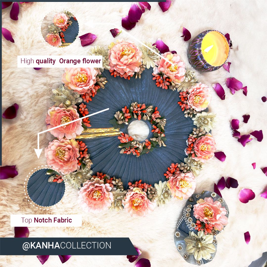 Beautiful designer GREY dress with FLOWERS