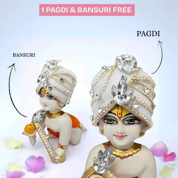 Premium & Beautiful 4pc cotton Daily wear dress set+Pagdi & Bansuri free