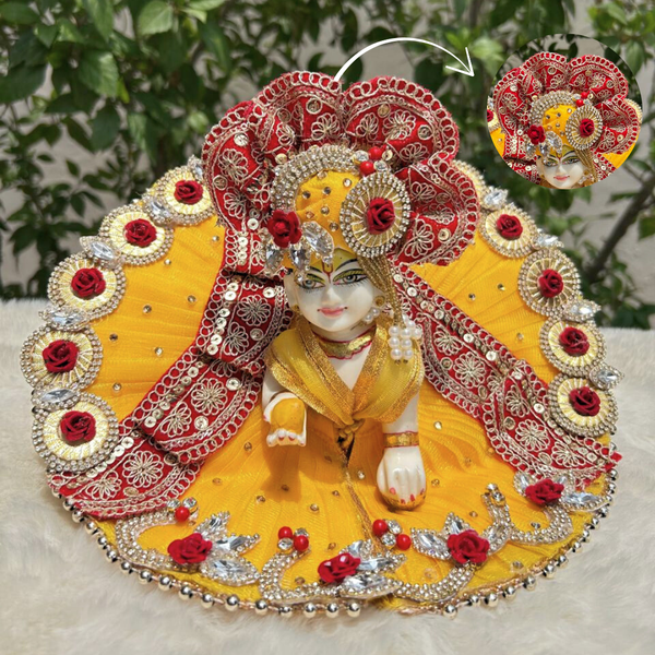 Beautiful yellow dress for janmashtami