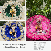 Beautiful Premium 3 Heavy Dress Combo With Pagdi + Jewellery Set Free
