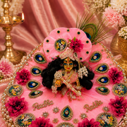 Radha Ashtami Special Pink Mor Pankh Shringar Dress for Laddu Gopal Ji