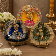 Beautiful and premium janmasthami combo 3 Heavy dress with pagdi + jewellery set free (Lotus Combo)