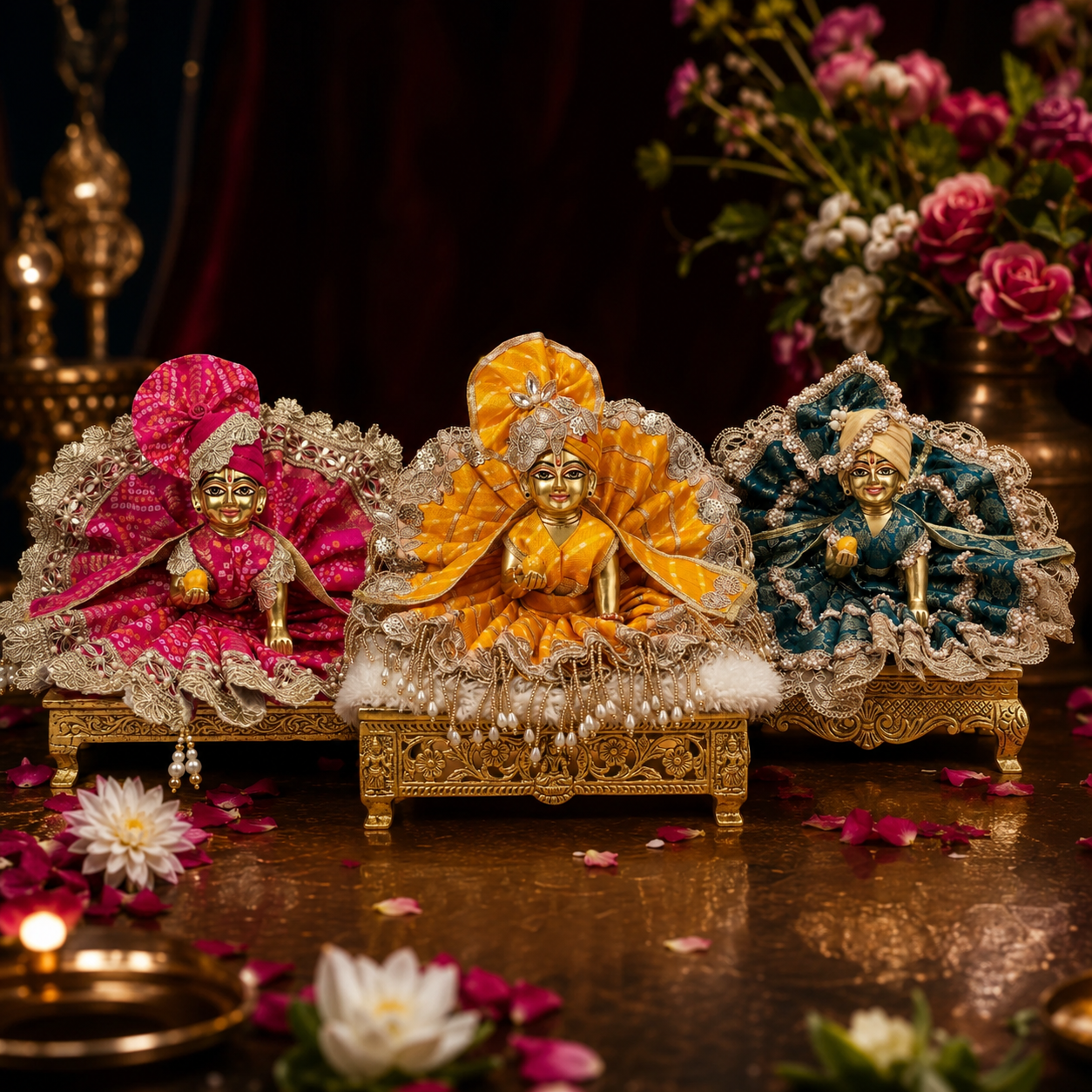 Beautiful Combo For Janmashtami 3 Dress with Pagdi & Patka
