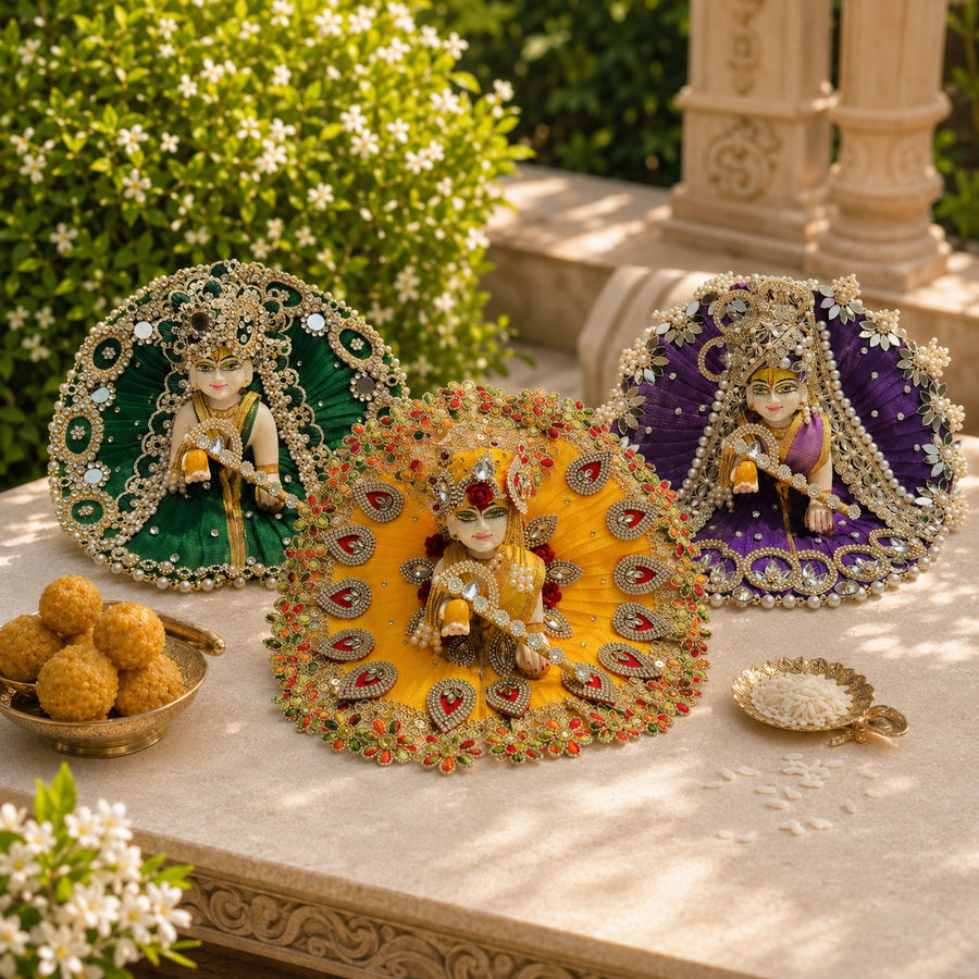 Beautiful Premium 3 Heavy Dress Combo With Pagdi + Jewellery Set Free (Lavender Combo)