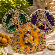 Beautiful Premium 3 Heavy Dress Combo With Pagdi + Jewellery Set Free (Lavender Combo)