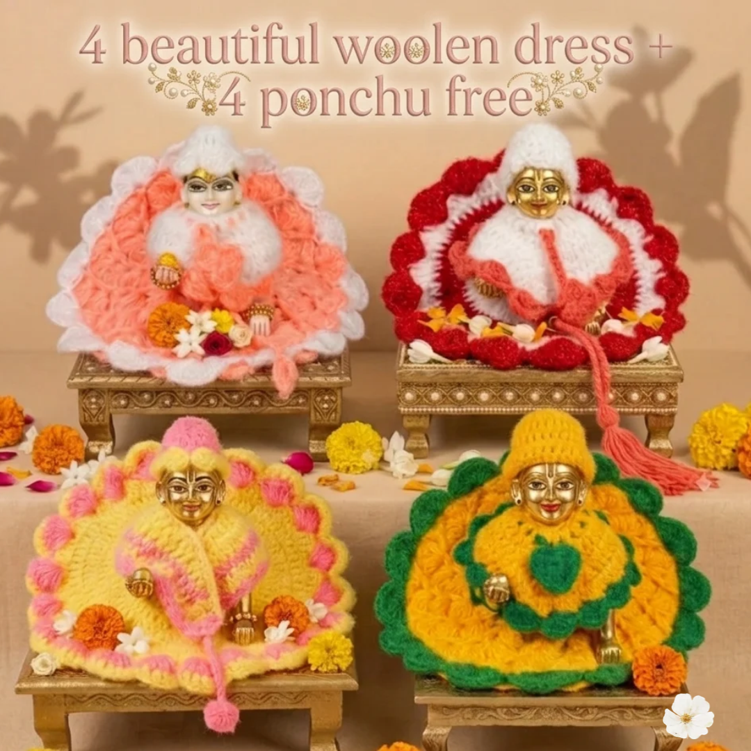 Premium 4 Pc Woolen Dress Set+ 4 Ponchu free