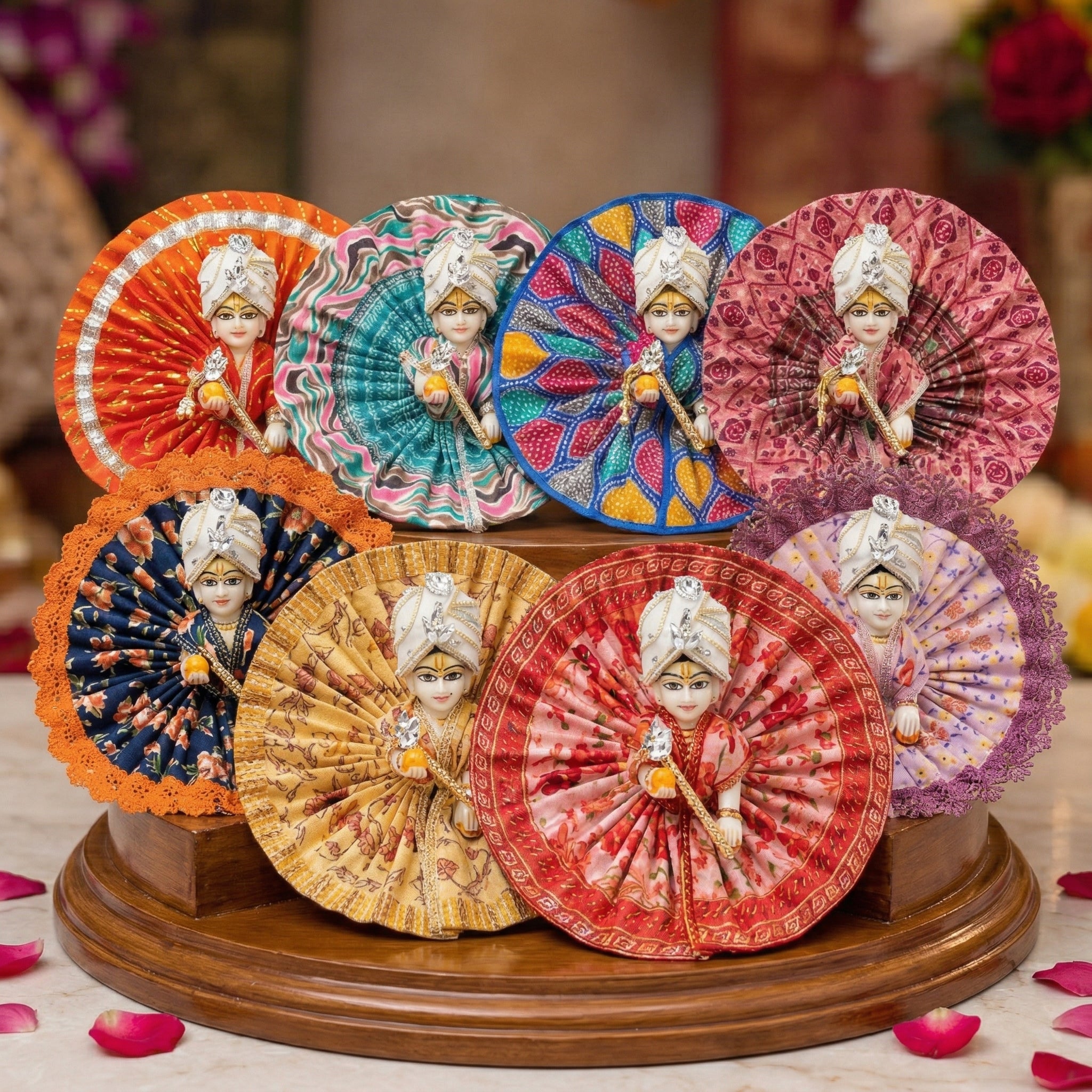 BEAUTIFUL 8pc Cotton DRESS Combo for laddu gopal ji + Pagdi & Bansuri Free (washable dress)