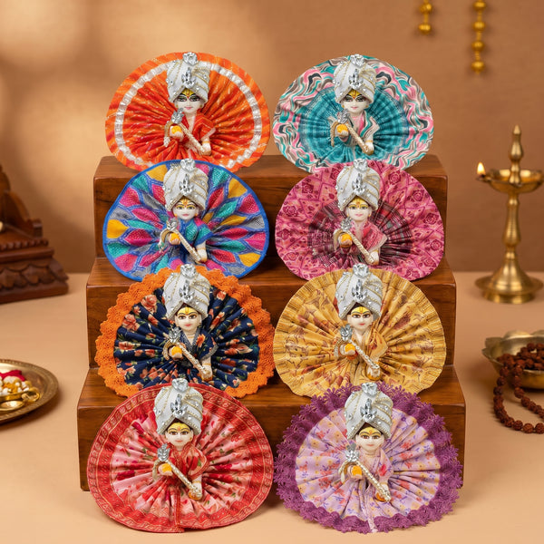 8 Piece Pure Cotton Laddu Gopal Dress Combo + Free Pagdi & Bansuri