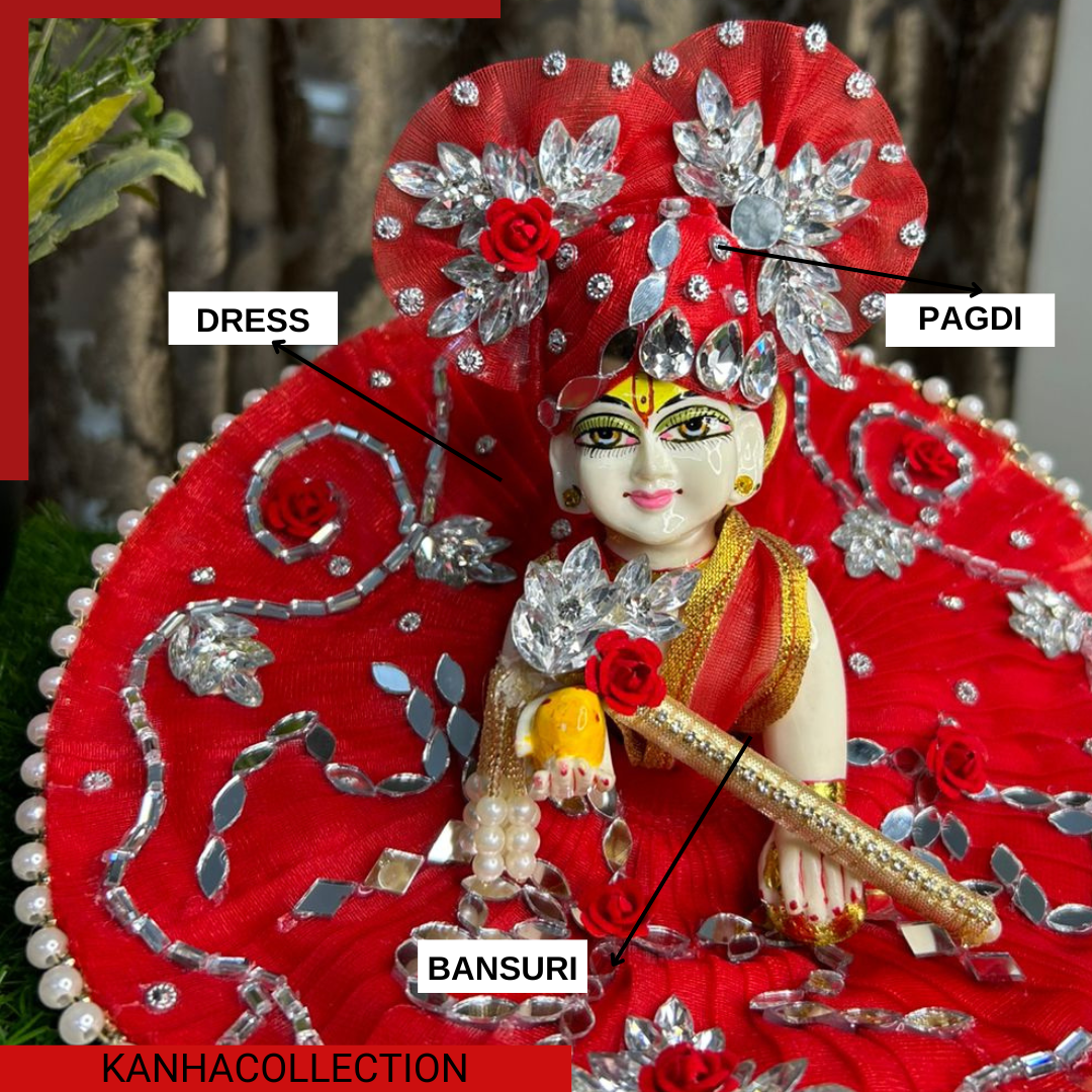 Laddu ji 3 Dress Combo with 3 Bansuri & Pagdi