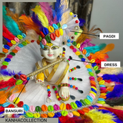 Holi special Laddu ji 3 Dress Combo with 3 Pagdi & 3 Bansuri FREE