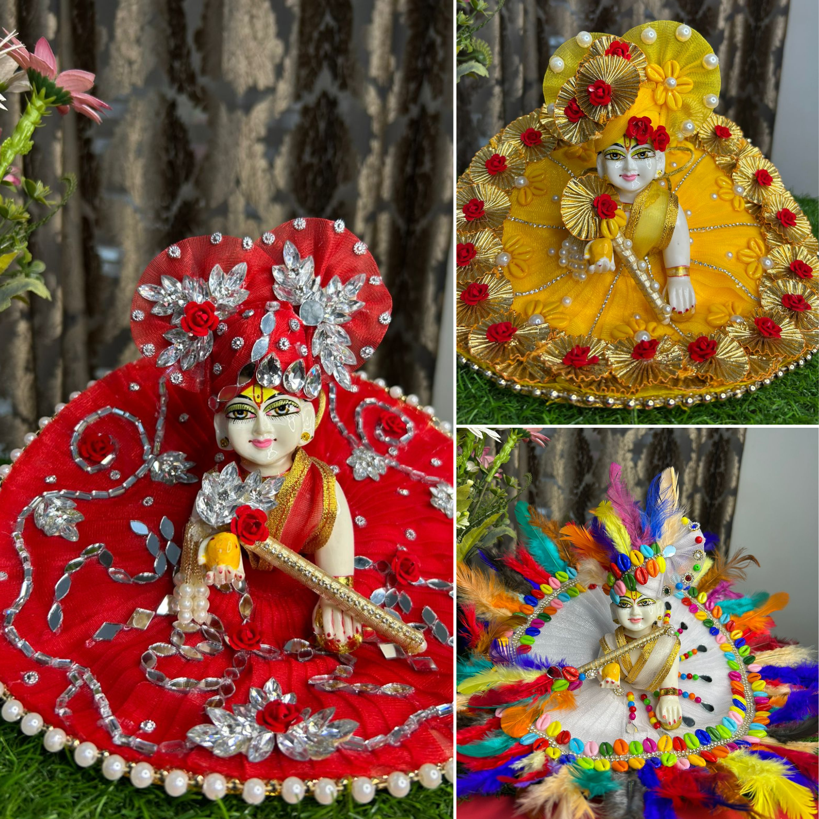 Laddu ji 3 Dress Combo with 3 Bansuri & Pagdi