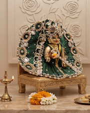 Most Preety Dark green Dress for janmashtami
