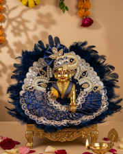 Royal Blue & Golden Laddu Gopal Designer Dress For Diwali