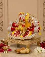 Royal Yellow & Red Subh Labh Dress For Laddu gopal Ji For Diwali