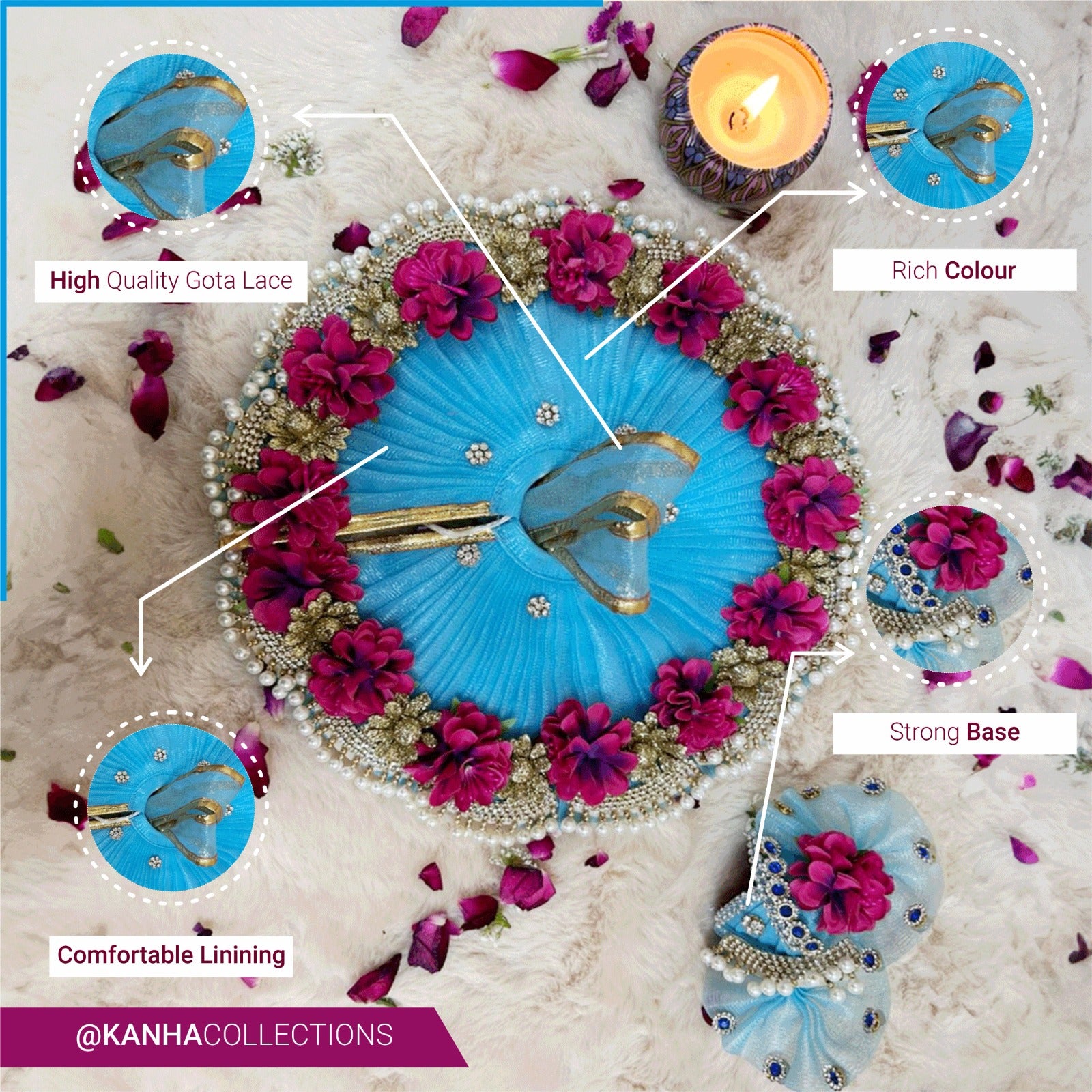 Heavy Blue dress with pagdi