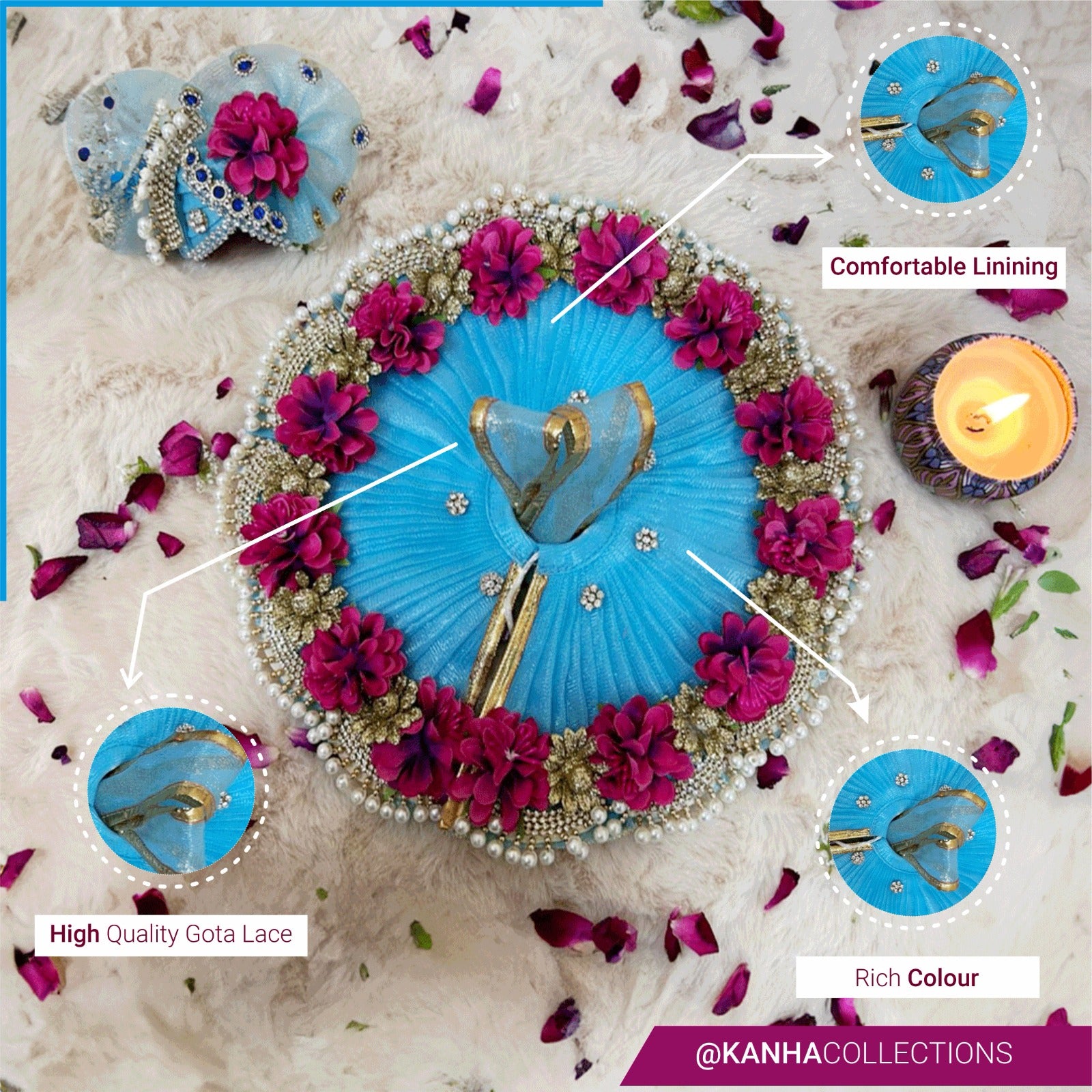 Heavy Blue dress with pagdi