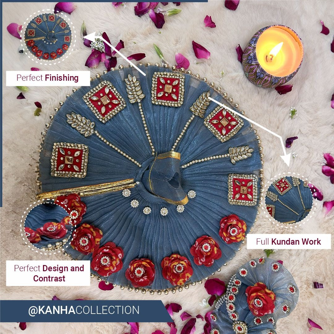 Beautiful Grey Dress with bhandej & kundan stones