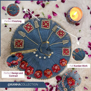 Beautiful Grey Dress with bhandej & kundan stones