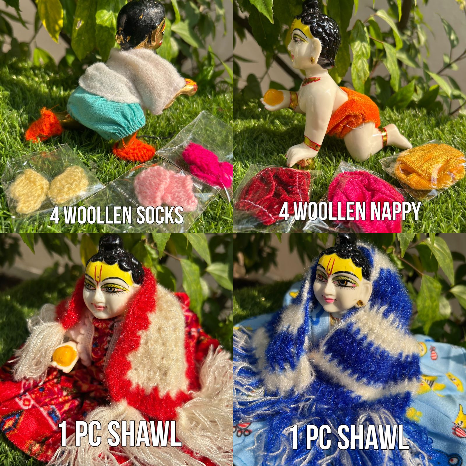 Winter special combo- 4 premium velvet dress + 4 socks, 2 shawl 4 nappy
