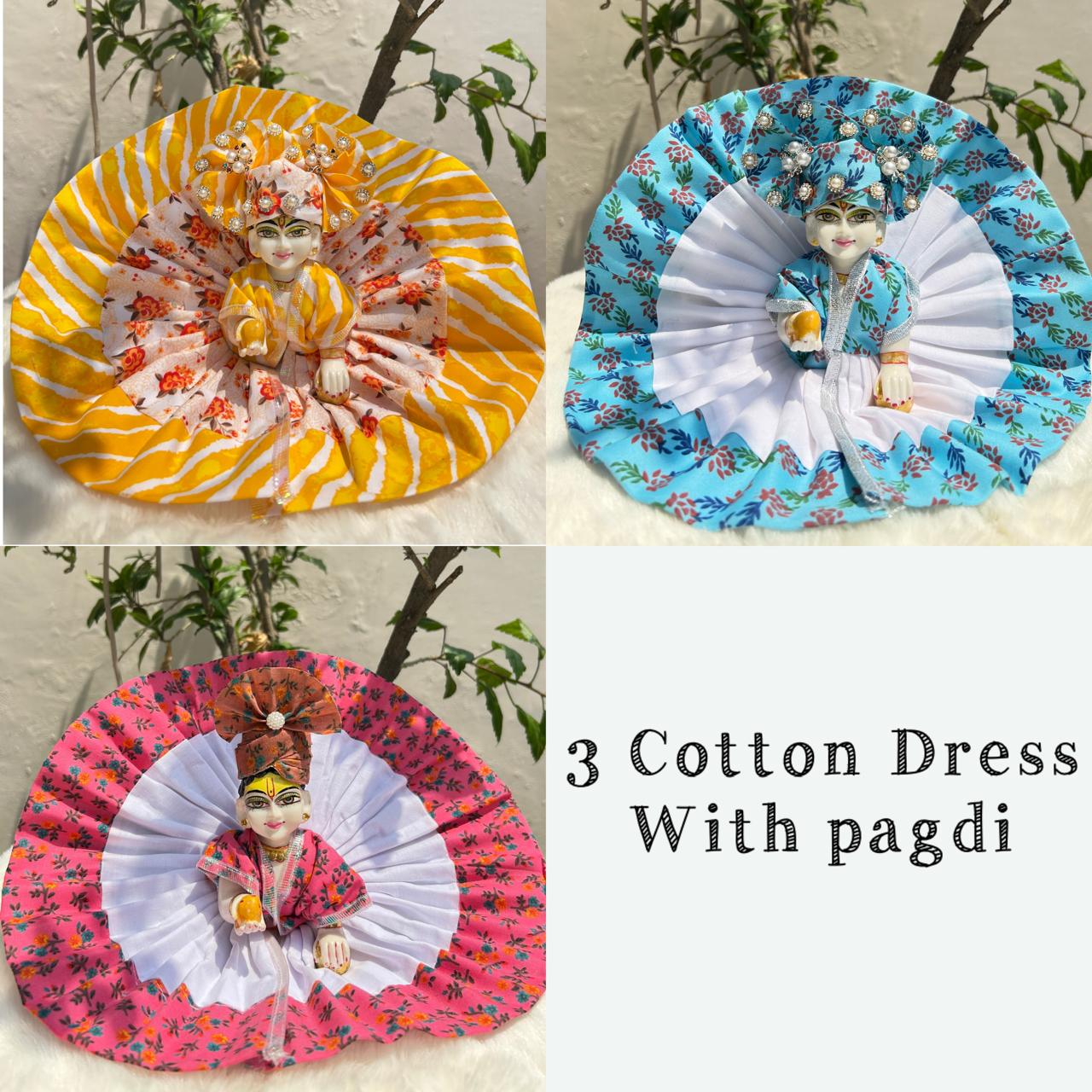 Beautiful Premium Cotton 3pc Dress with Pagdi