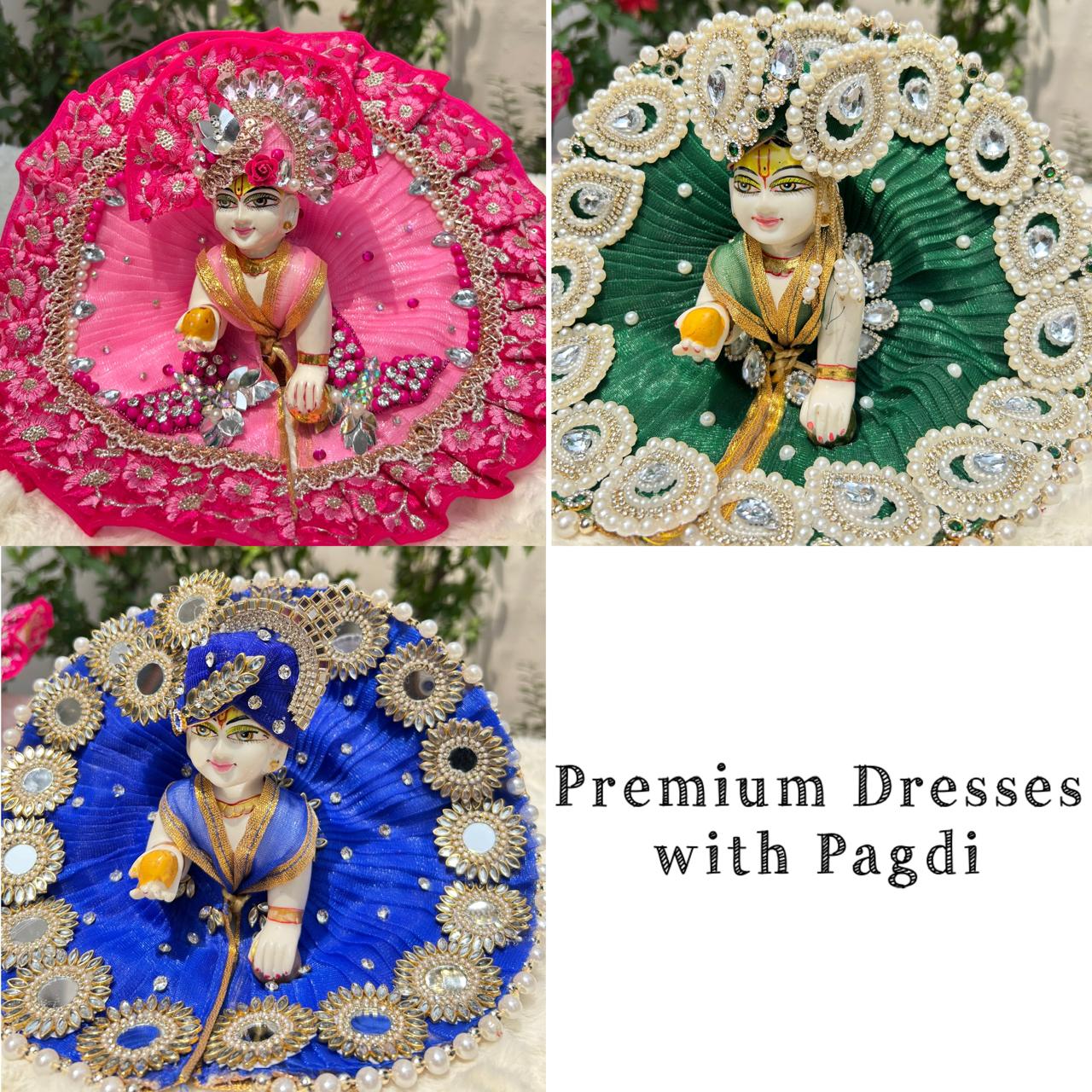 Beautiful Premium 3 Heavy Dress Combo With Pagdi + Jewellery Set Free (Butterfly Combo)
