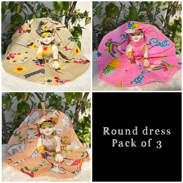 Beautiful Cotton Round dress for laddu gopal regular wear Pack of 3