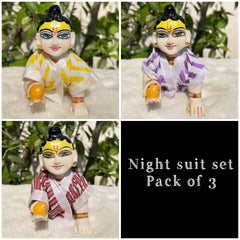 Beautiful Cotton night suit for laddu gopal ji Pack of 3