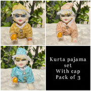 Beautiful & premium kurta pajama set for laddu gopal regular wear Pack of 3