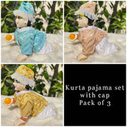 Beautiful & premium kurta pajama set for laddu gopal regular wear Pack of 3