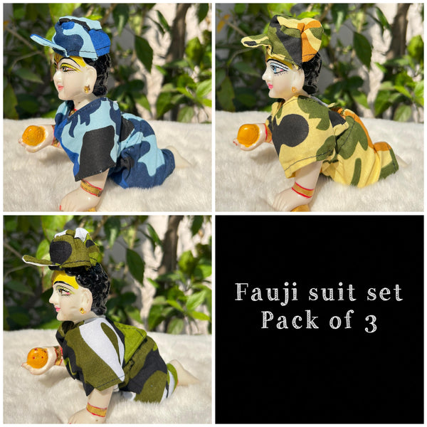 Beautiful fauji dress set for laddu gopal regular wear Pack of 3