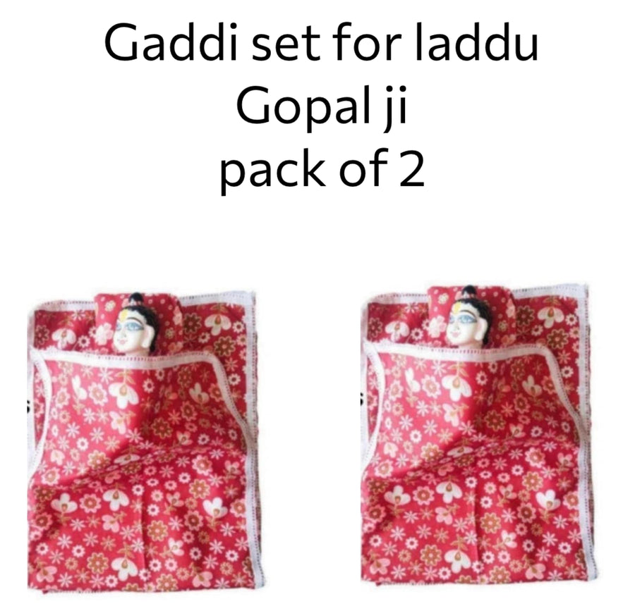 Gaddi set with pillow and bedsheet for laddu gopal ji pack of 2
