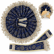 Royal Navy Blue Designer Laddu Gopal Ji Dress With Pagdi & Patka