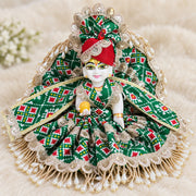 Designer Green Laddu Gopal Ji Dress With Pagdi & Patka