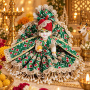 Designer Green Laddu Gopal Ji Dress With Pagdi & Patka