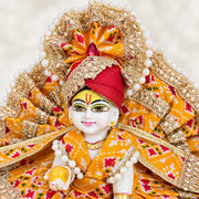 Royal Yellow &amp; Orange Designer Laddu Gopal Ji Dress With Pagdi & Patka