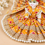 Royal Yellow &amp; Orange Designer Laddu Gopal Ji Dress With Pagdi & Patka