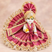 Royal Pink Designer Laddu Gopal Ji Dress –With Pagdi & Patka