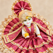 Royal Pink Designer Laddu Gopal Ji Dress –With Pagdi & Patka