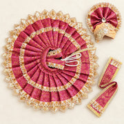 Royal Pink Designer Laddu Gopal Ji Dress –With Pagdi & Patka