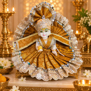 Golden Mustard Designer Laddu Gopal Ji Dress –With Pagdi & Patka