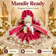 Rani Pink Designer Dress for Laddu Gopal Ji- With Pagdi & Patka